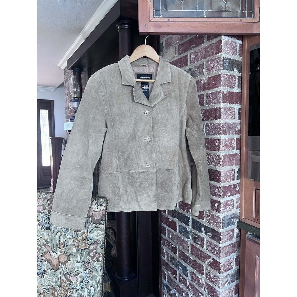VINTAGE Brandon Thomas Jacket Women Xl Brown Tan Suede Genuine Real Leather 90s